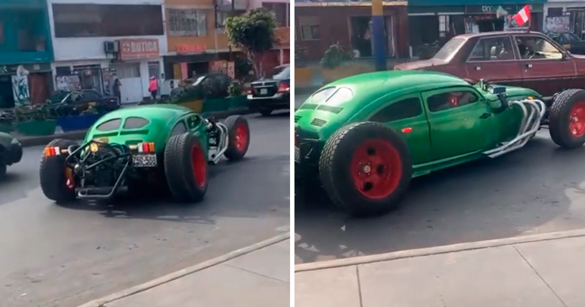 TikTok viral Captan peculiar auto modificado en San Martín de Porres