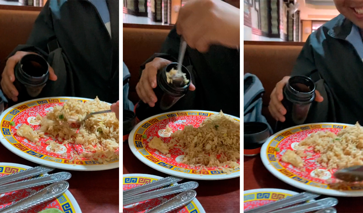 TikTok Viral Peruano Sorprende Al Llevar Su Arroz Chaufa En Un